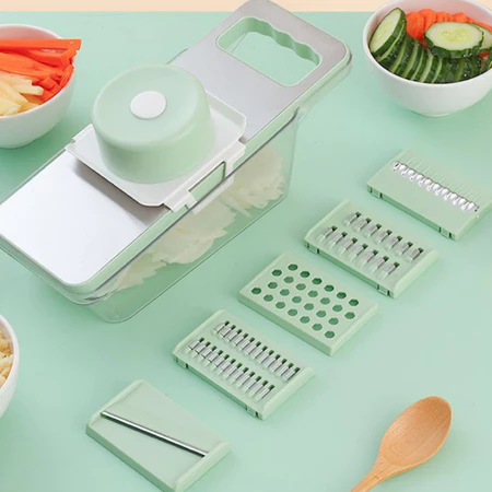 Mandoline profissional cozinha slicer aço inox 6 em 1 fatiador cortador ralador de legumes verduras frutas cor aleatória