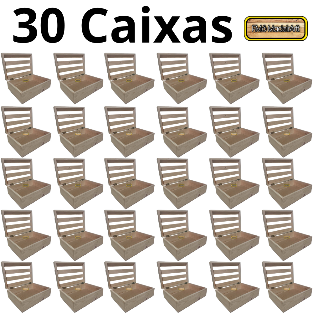 30 Caixas de madeira pinus para cesta de café da manhã, dia dos namorados, pais, mães fms_madeirartt em Oferta na Shopee