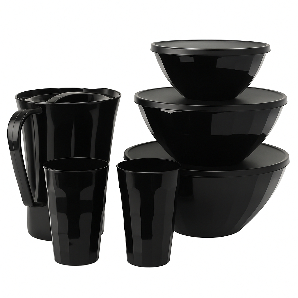Kit Prisma Ônix Completo – Tigelas, Jarra e Copos Tupperware ...
