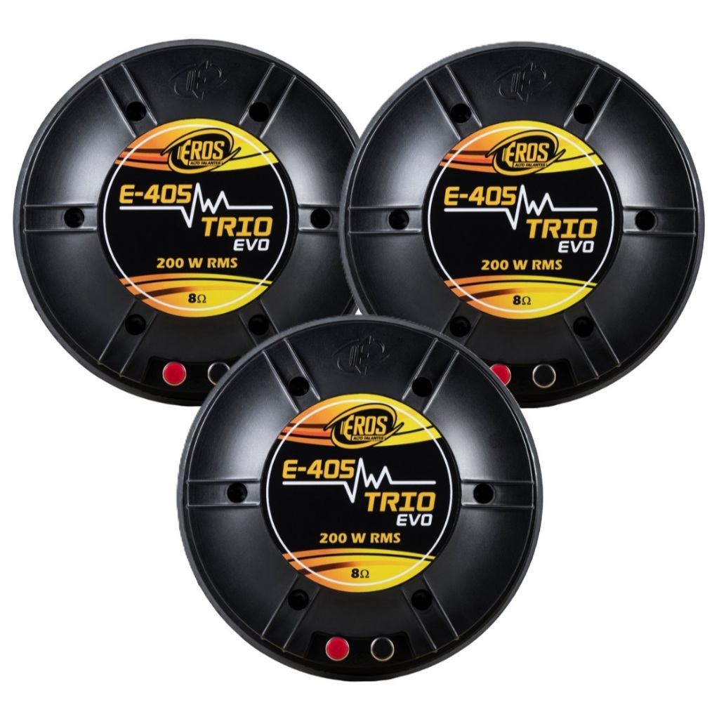 Kit 3 Driver Eros E405 Trio EVO Preto 200w 8 Ohms Profissional E