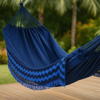 Rede De Dormir Descanso Modelo Jeans Gigante 4 Metros Com Varanda
