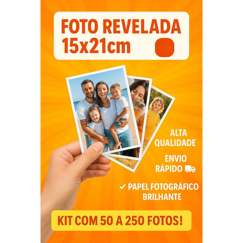 Revelação de Fotos 15x21 – Kit 50 a 250 Unid | Envio Rapido | Shopee Brasil
