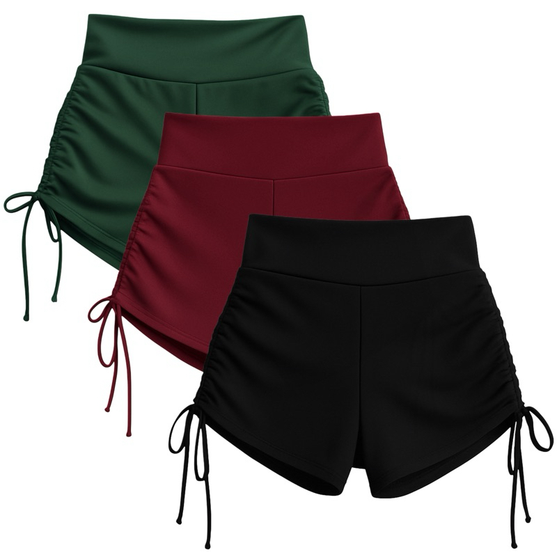 Kit 3 Short Feminino Academia Fitness Malhar Treino Caminhada