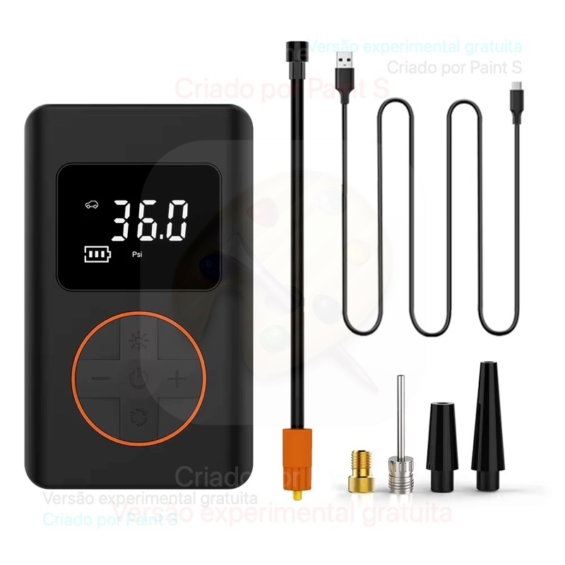 Mini Compressor de Ar Portátil Recarregavel Digital com USB Calibrador de Pneu Envio Imediato