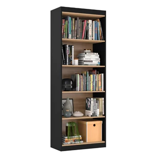Livreiro Space Organizador Livreiro Para Sala Escritório Space Preto Freijó em Oferta na Shopee