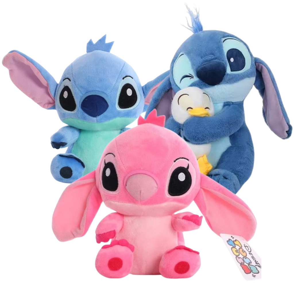 Pelúcia Stitch ou Angel Rosa 20cm/25cm - Antialérgica - Azul/Rosa ...