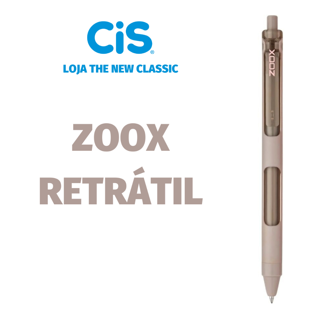 Caneta Retrátil Cis Zoox F7 Ponta Fina 0.7mm - Escrita Preta