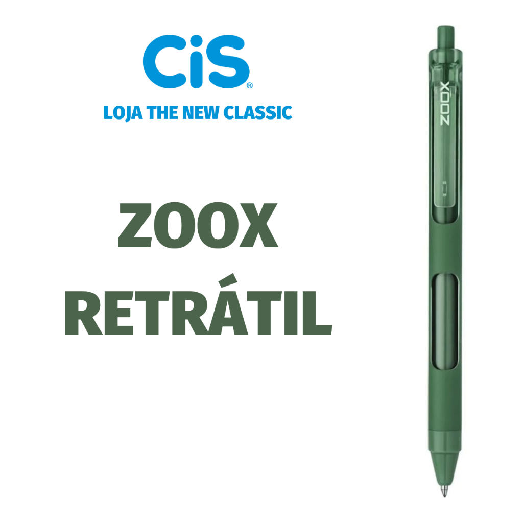 Caneta Retrátil Cis Zoox F7 Ponta Fina 0.7mm - Escrita Preta