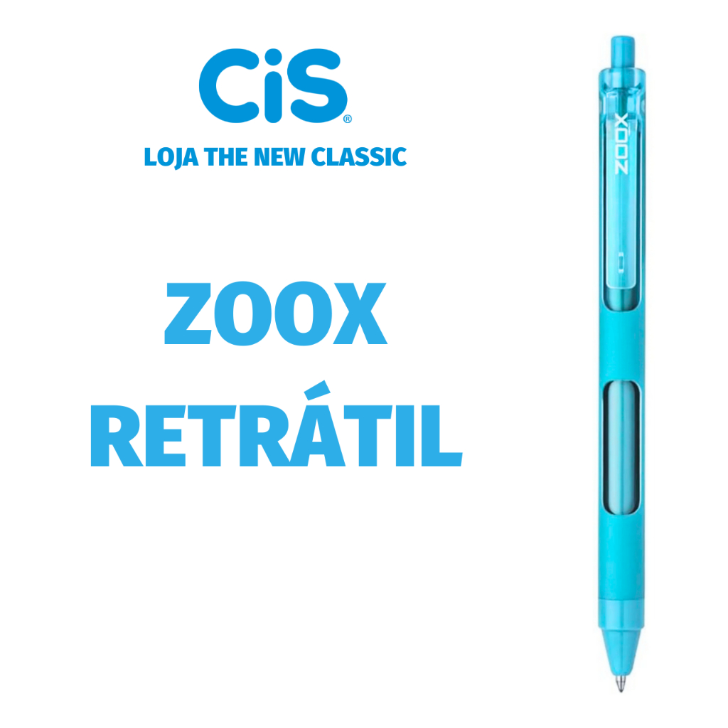 Caneta Retrátil Cis Zoox F7 Ponta Fina 0.7mm - Escrita Preta
