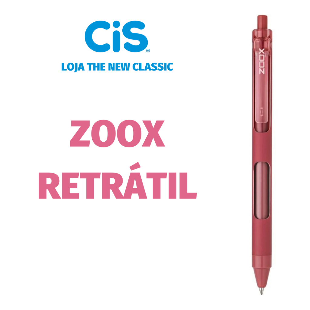 Caneta Retrátil Cis Zoox F7 Ponta Fina 0.7mm - Escrita Preta