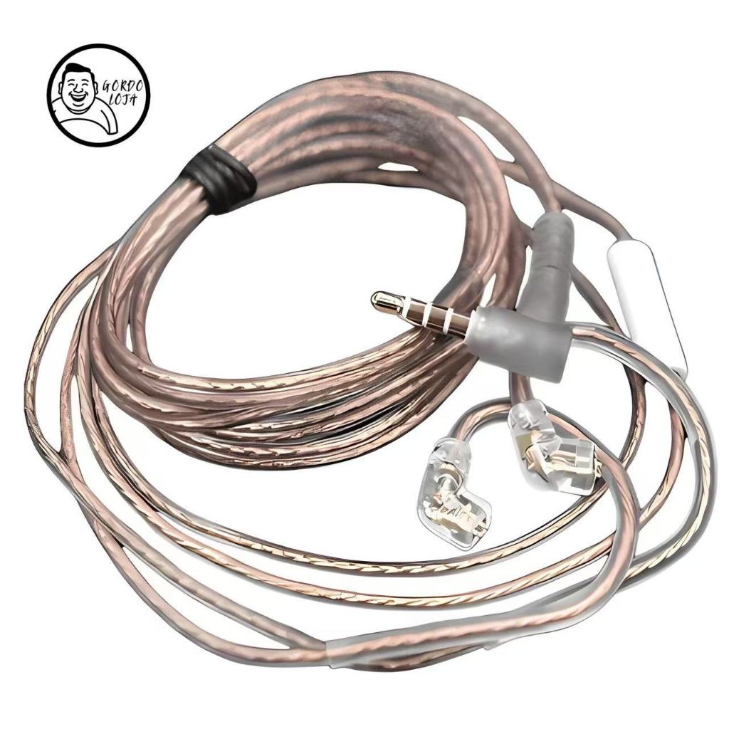 Kz cabo de microfone marrom/transparente Kz com cabo de microfone P3 Pin para Zsn, Zsn Pro, Zs10pro