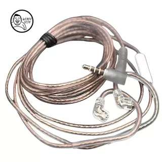 Kz cabo de microfone marrom/transparente Kz com cabo de microfone P3 Pin para Zsn, Zsn Pro, Zs10pro