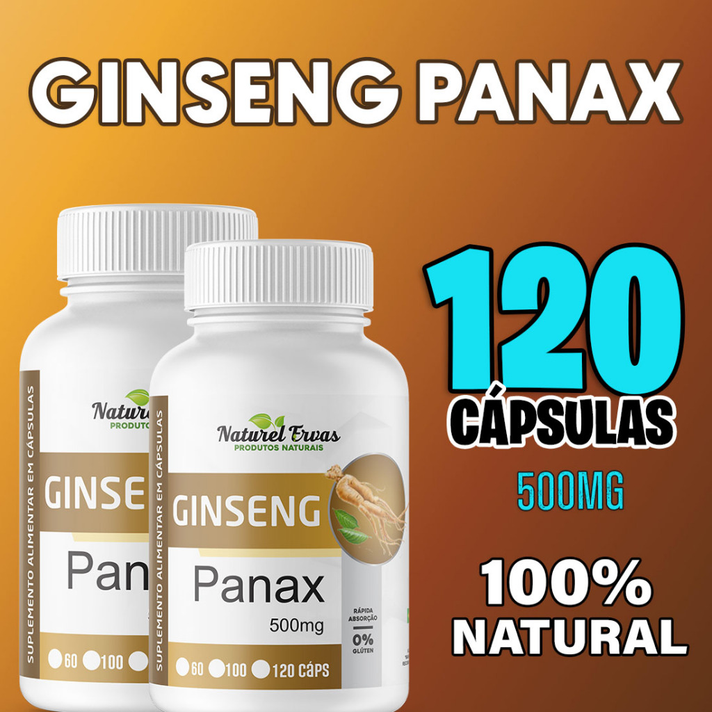 Ginseng Panax 100% Puro 120 Capsulas Suplemento Natural 500mg | Shopee ...