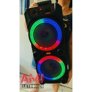 Super Caixa de Som Grande Potente Heyli HY 1119 bluetooth karaoke leds som grande 3000w com microfone em Oferta na Shopee