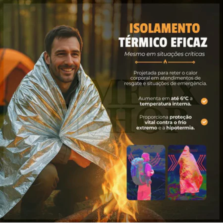 Kit com 10 Mantas Térmicas Aluminizadas de Emerg ...