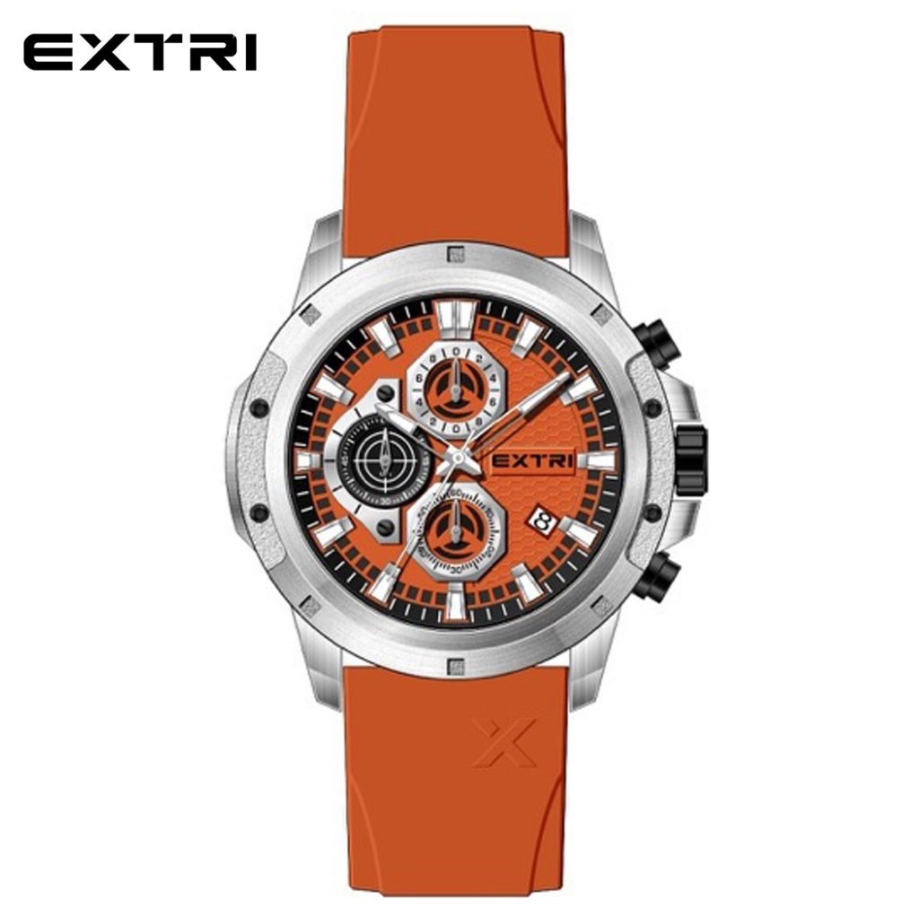 EXTRI X6112 Relógio de Silicone Confortável - Várias Cores, Aço