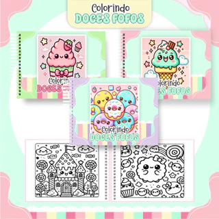 Livro de Colorir Doce Fofos 52 folhas 180G Caderno de Desenho Pintura Coloring Book SEM PERSONALIZAÇÃO em Oferta na Shopee
