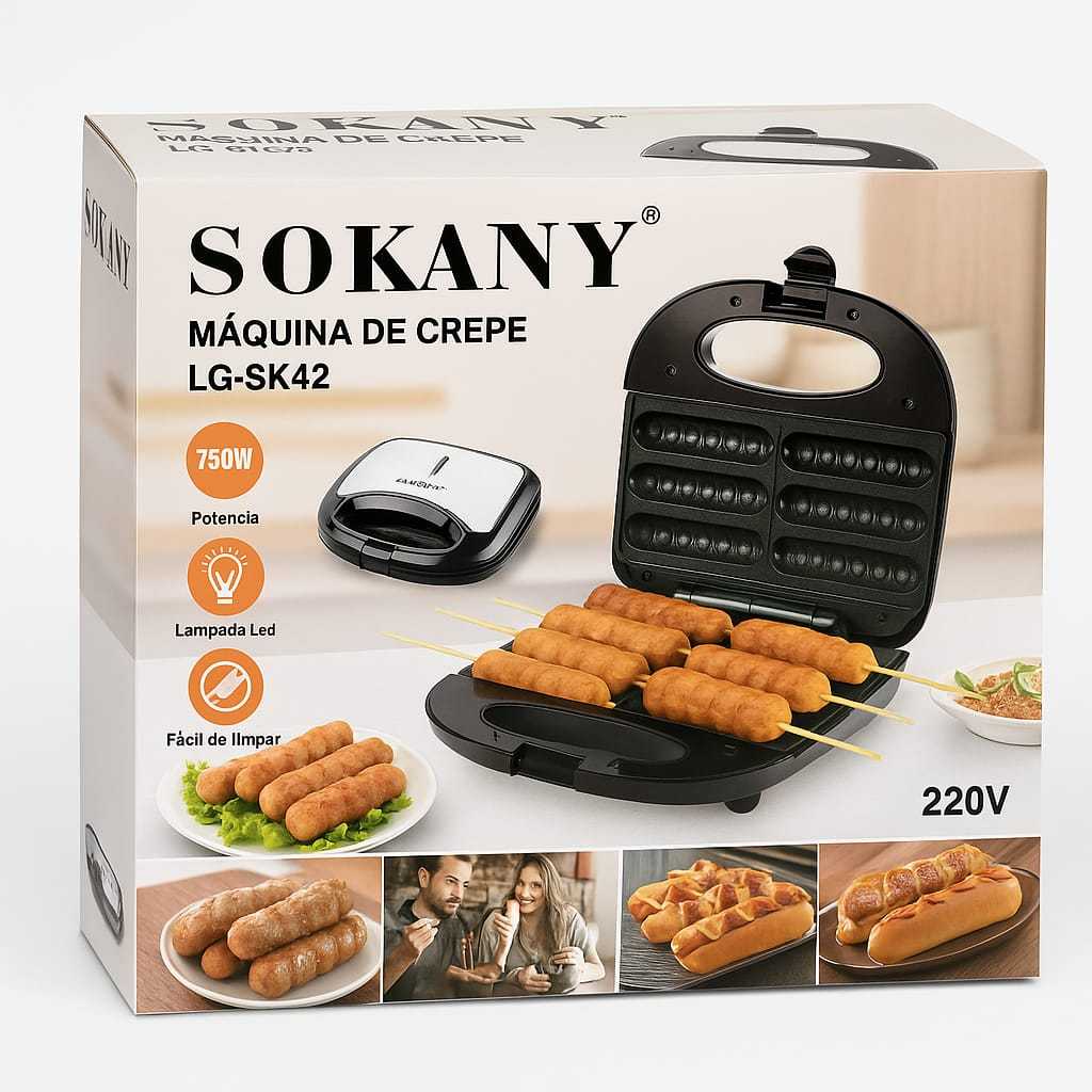 Crepeira Elétrica Antiaderente 110V/220V – Faz Crepe, Hot Do