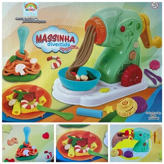 Kit Massinha Completo infantil Maquina de Modelar Macarrão de Massa diversão para toda família