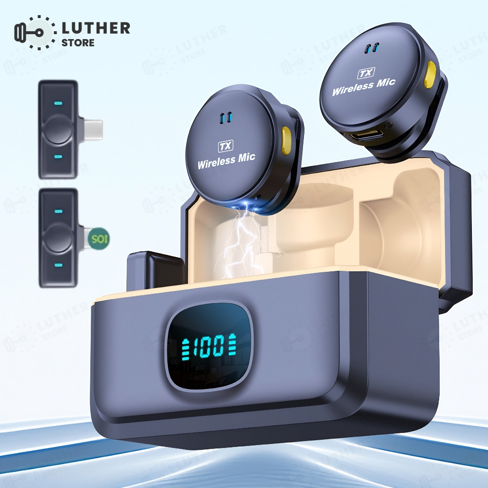 Microfone mini De Lapela Sem Fio Para iPhone/Android Profissional Magnético Redução de Ruído Gol