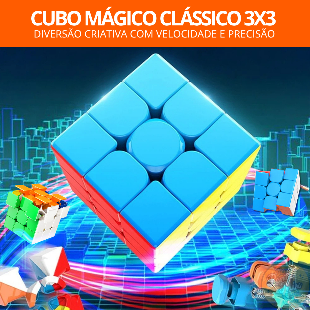 Cubo Mágico Profissional Interativo 3x3 Brinquedo Infantil/Adulto ...