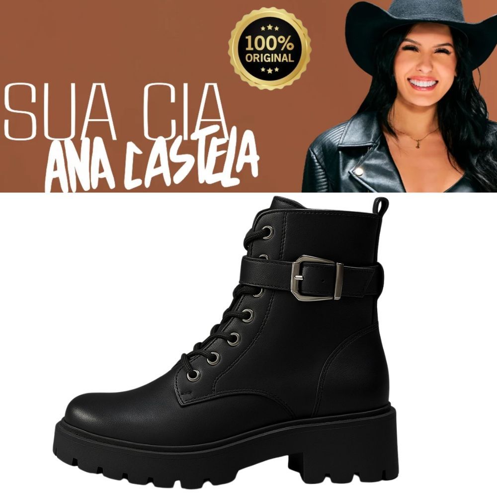 BOTA FEMININA COTURNO 8307-15310 ANA CASTELA ORIGINAL CONFORTÁVEL ...