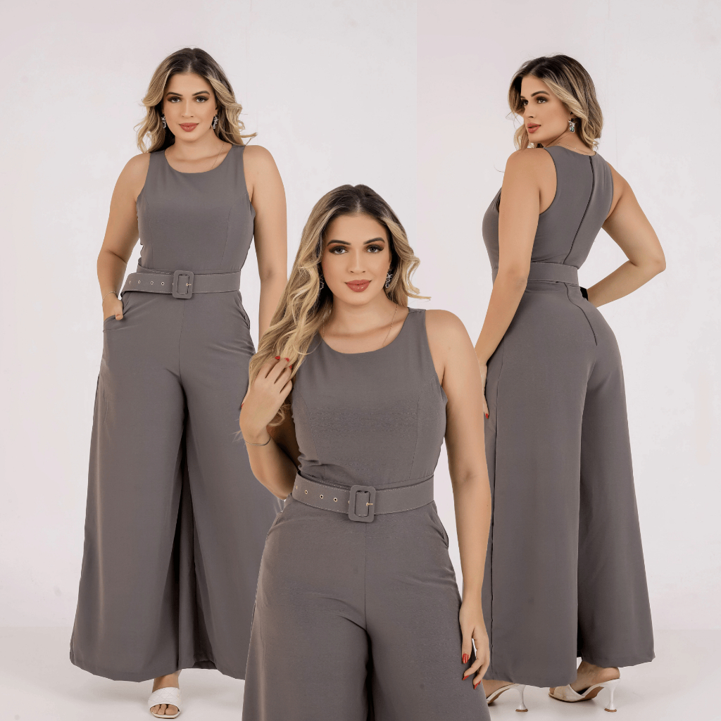 Macacão Pantalona Feminino Longo Festa Social Casamento Formatura ...