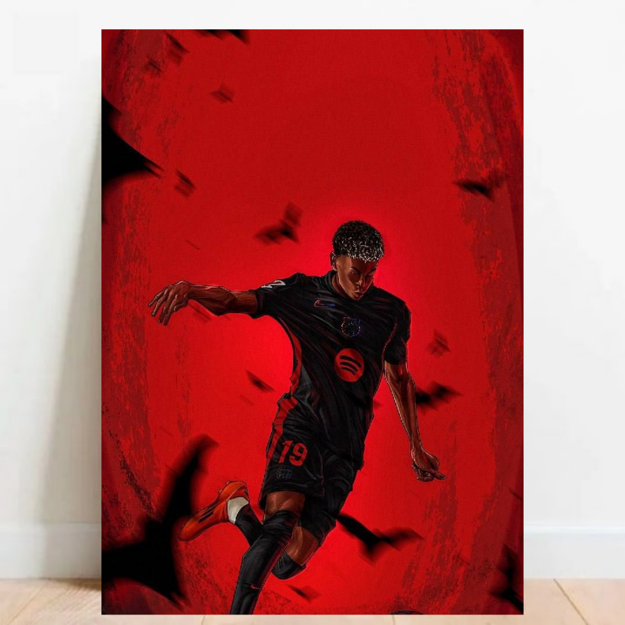 Quadro Placa Decorativa Lamine Yamal Futebol Esportes Futebol