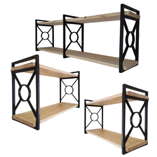Prateleira Decorativa Estilo Industrial - Antiferrugem, Kit Instalação, Tamanhos Variados