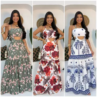 Vestido Longo Com FORO e BOJO, Feminino Com manga Variados super confortáveis e leves qualidade e durabilidade em Oferta na Shopee