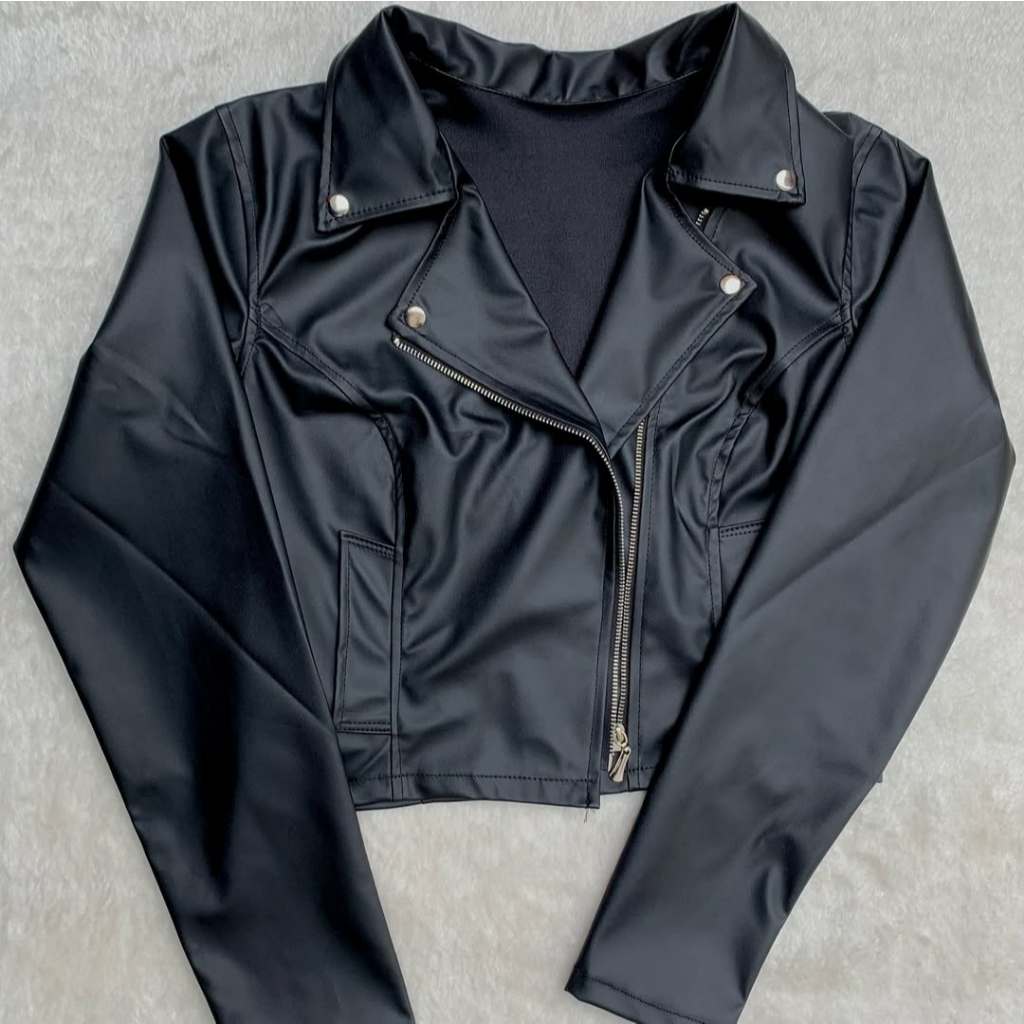 Jaqueta De Couro Sintetico Feminina do P ao Plus Size G1 e G2 | Shopee ...