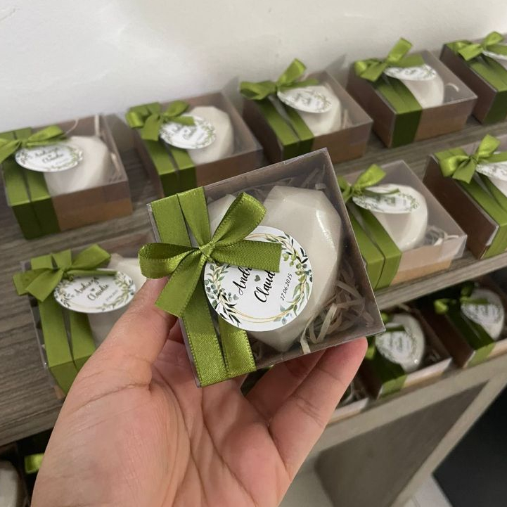Lembrancinha Casamento Sabonete Coração Lapidado 50g • Personalizado