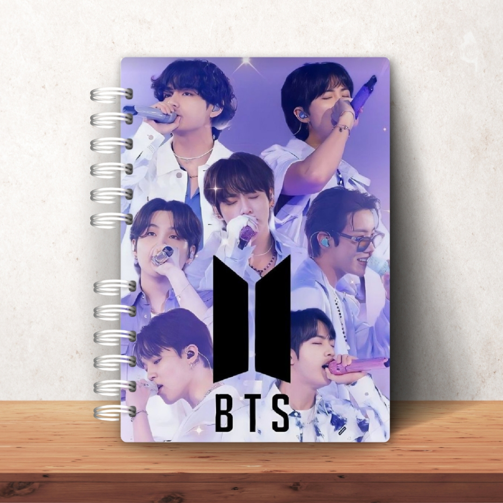 Caderno capa dura BTS personalizado (15,5 x 21,5 cm)