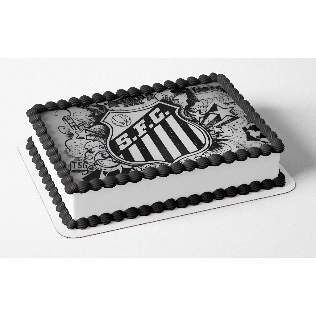 Papel arroz comestível para bolo festa tema SANTOS