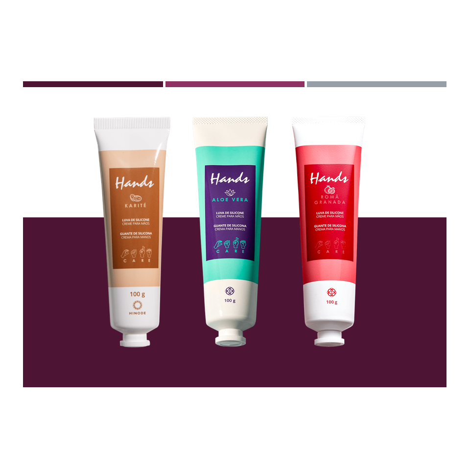 Kit c/ 3 Luva de silicone (Karité + Aloe Vera + Roma) 100g cada ...