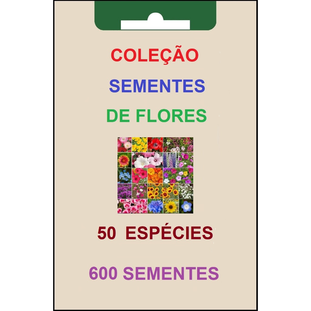 Sementes de Flores - 50 Espécies Diversas - 600 Sementes - Para Vasos e ...