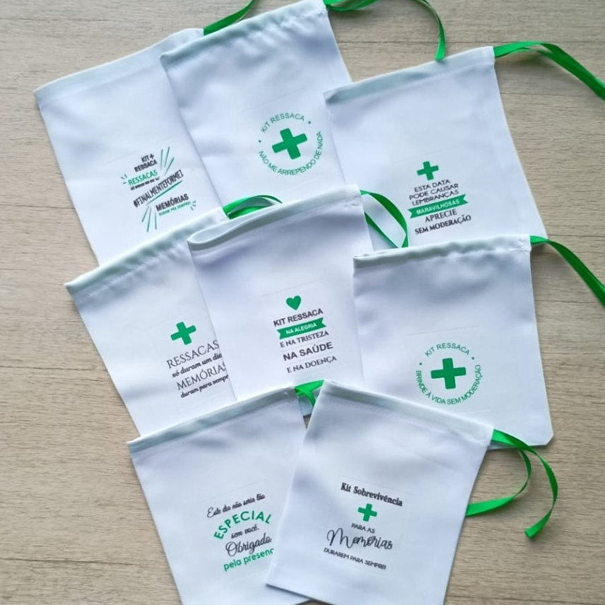 Saquinho de tecido para kit ressaca lembrancinha de Festa ou Formatura ...