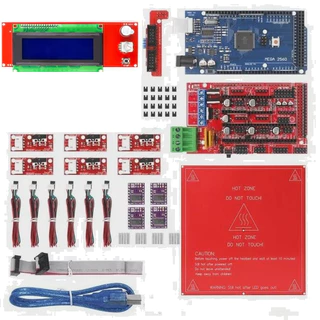 Kit Impressora 3D Ramps - Arduino + Ramps + 4 x Drivers DRV8825 + LCD + Sensor + mesa aquecida MK2B Dual Power