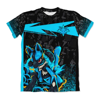 Camiseta Uniforme Lucario Anime Pokemon