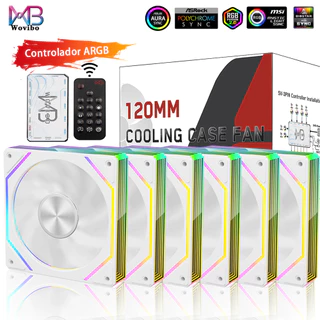 PC Ventilador de Refrigeração para Computador 120mm ARGB Espelho Infinito PWM 4Pin 12cm Ventoinhas