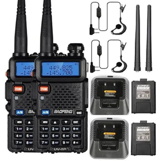 Rádio Comunicador Walkie-talkie profissional Dual Band Uhf Vhf Uv-5r HT Fm Fone cherry