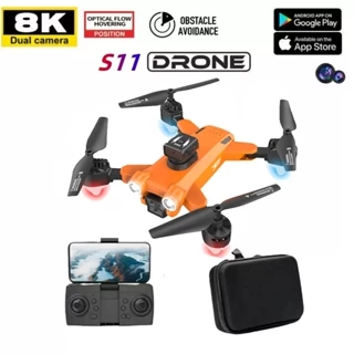 8K Mini Drone S11 Profissional Obstáculos RC 360° Rolling Dual Camera com Led WIFI Controle Remoto em Oferta na Shopee