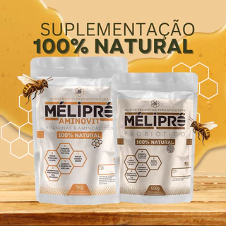 Kit Suplemento Abelhas Mélipró Aditivo Nutrição Saúde Completa Abelhas Probiótico Vitaminas Aminovit
