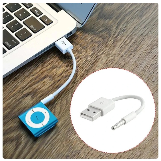 Cabo compativel com iPod Shuffle Nano Touch Sincroniza Dados E