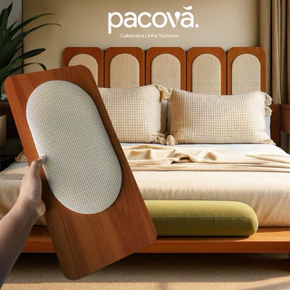 Kit Placa Cabeceira Cama Box Modulada Adesiva Estofada Palhinha Talagarça Boho Novidade Pacová