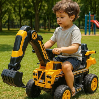Trator Infantil Escavadeira 6V com Música e Luz de Led em Oferta na Shopee