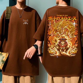 Camisa Oversized Estampada Camiseta One Piece Ace Anime Piratas Unissex