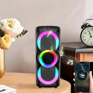 Caixa de som Bluetooth Portátil iluminação RGB Dinâmica FM Entrada Microfone