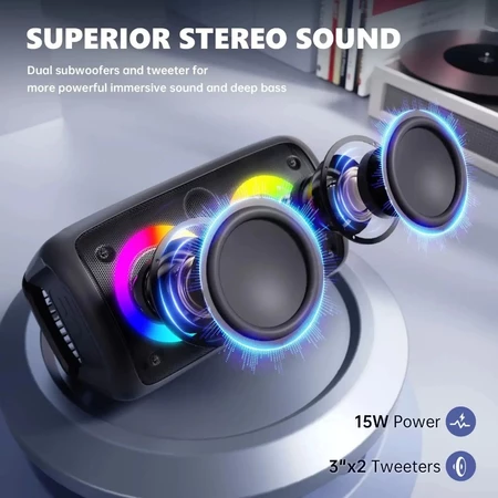 Caixa de som Bluetooth Potente Multimídia com LED RGB Subwoofer TWS Estéreo sem fio XDG 96 Marca XTRAD