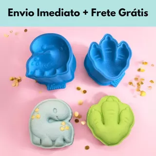 Kit com 2 Modeladores Ejetores DinoMania para Brigadeiros, Doces, Massas, Pasta e Biscoitos